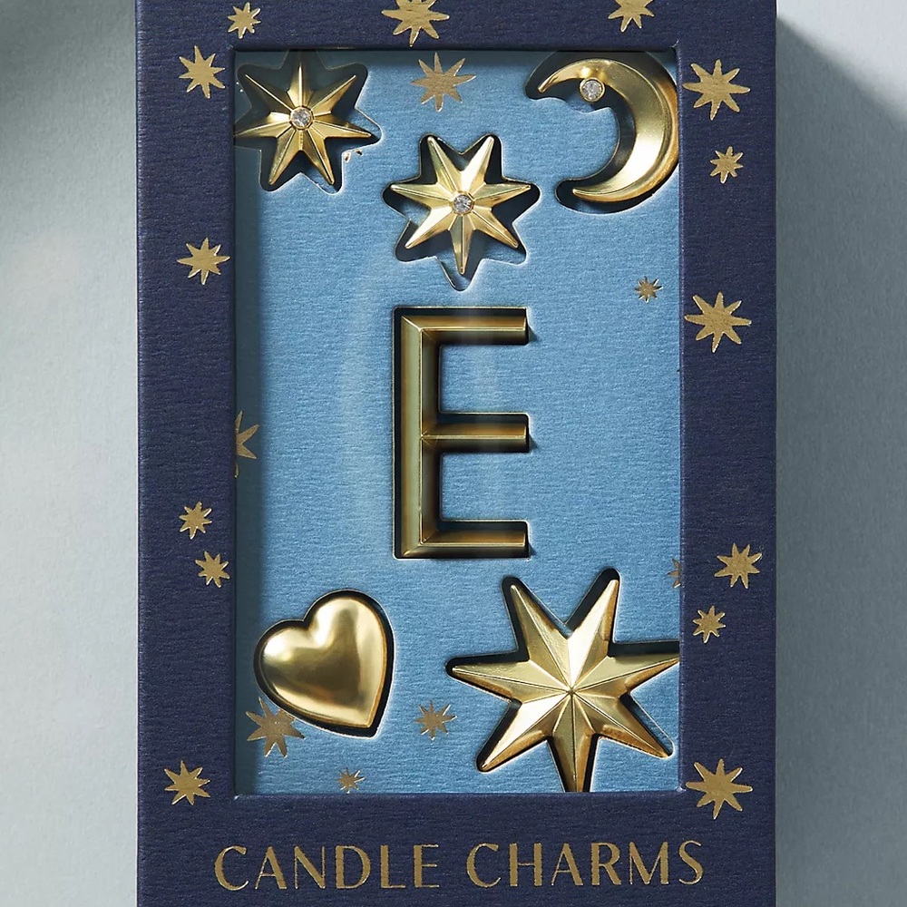 NWT Anthropologie Gold Star and Moon Candle Charms